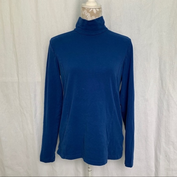 Eddie Bauer // Royal Blue Mockneck Long Sleeve Top tp1 - Picture 1 of 7